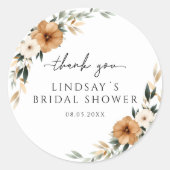 Sticker Rond Elegant Copper & Earthy White Bridal Shower (Devant)