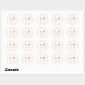 Sticker Rond Elegant Coral Thank You Note (Feuille)