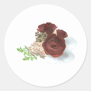 Sticker Rond Élégant corsage Rose