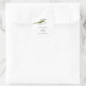 Sticker Rond Elégant coton blanc Mariage Lily de paix (Sac)