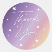 Sticker Rond Elégant coucher de soleil écarté étoiles Merci (Devant)