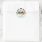 Sticker Rond Élégant Cupcake Boulangerie Cachets (Sac)
