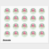 Sticker Rond Élégant Cupcake Boulangerie Cachets (Feuille)