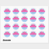 Sticker Rond Élégant Cupcake Cake Pops Boulangerie Cachets (Feuille)