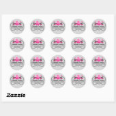 Sticker Rond Élégant Cupcake et Cake Pops Boulangerie Cachets (Feuille)