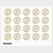 Sticker Rond Elégant Cupcake et Doily Faux Gold Foil (Feuille)