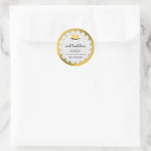 Sticker Rond Elégant Cupcake et Doily Faux Gold Foil (Sac)