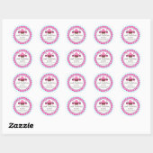 Sticker Rond Élégant Cupcake Pops de gâteau Chocolates (Feuille)