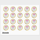 Sticker Rond Élégant Cupcake Pops Doily Faux Gold Foil (Feuille)