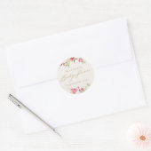 Sticker Rond élégant dainty fleurie Baby shower de mariage (Enveloppe)