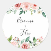 Sticker Rond Elégant Dainty Mariage floral Enveloppe sceaux (Devant)