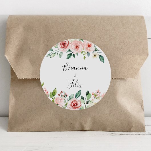 Sticker Rond Elégant Dainty Mariage floral Enveloppe sceaux