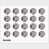 Sticker Rond Élégant damassé Halloween mariage merci (Feuille)