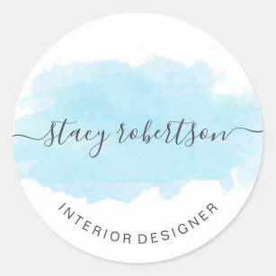 Sticker Rond Elégant décorateur moderne de couleur bleue