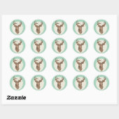 Sticker Rond Elegant Deer Antlers Mariage campagnard rustique (Feuille)