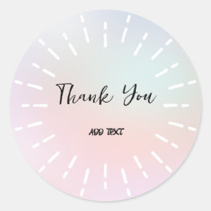 Sticker Rond Elegant dégradé aquarelle florale Merci nom