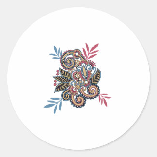 Sticker Rond Elégant design floral Paisley, design Mandala
