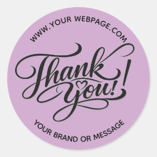 Sticker Rond Élégant design « Merci » avec cœur écrit à la main