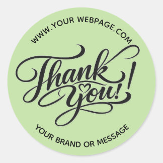 Sticker Rond Élégant design « Merci » avec cœur en lettrage man
