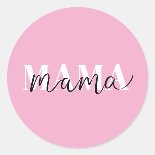 Sticker Rond Elégant design moderne "Mama" pour mères (Devant)