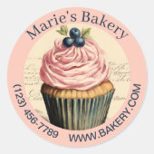 Sticker Rond Élégant dessert Baker Cake Caterer Cupcake Bakery (Devant)