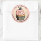 Sticker Rond Élégant dessert Baker Cake Caterer Cupcake Bakery (Sac)