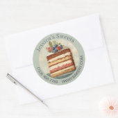 Sticker Rond Élégant dessert Baker Cake Caterer Cupcake Bakery (Enveloppe)