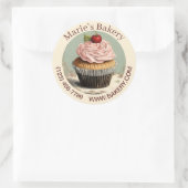 Sticker Rond Élégant dessert Baker Cake Caterer Cupcake Bakery (Sac)