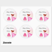 Sticker Rond Elegant Disney princess birthday (Feuille)
