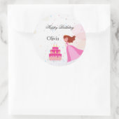 Sticker Rond Elegant Disney princess birthday (Sac)