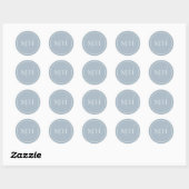 Sticker Rond Elégant Dusty Bleu Simple Monogramme Ampersand (Feuille)