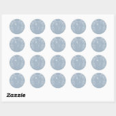 Sticker Rond Elegant Dusty Blue French Roses Wedding (Feuille)