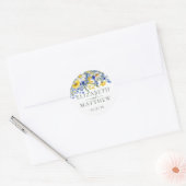 Sticker Rond Elégant Dusty Fleur sauvage Jaune Boho Mariage (Enveloppe)