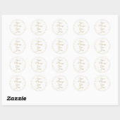 Sticker Rond Élégant écriture Poussière d'Or Chic (Feuille)