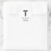 Sticker Rond Elegant Editable  "Class of " Medical Graduation (Sac)