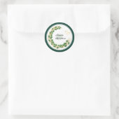 Sticker Rond Élégant Emerald Green et Mariage or (Sac)