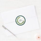 Sticker Rond Élégant Emerald Green et Mariage or (Enveloppe)