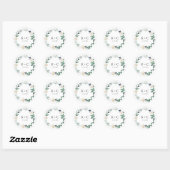 Sticker Rond Elégant Emerald Greenery Mariage Faveur (Feuille)