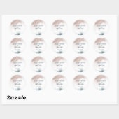 Sticker Rond Élégant Encre d'alcool Or Blush Bleu Minimal moder (Feuille)
