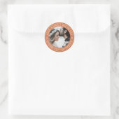 Sticker Rond Élégant Enregistrer la date Mariage Enveloppe phot (Sac)