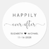 Sticker Rond Élégant et heureux après Mariage (Devant)