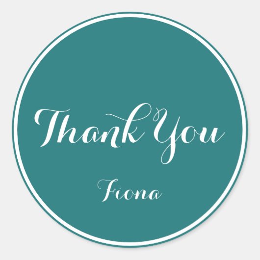 Sticker Rond Elégant et simple Merci vert et blanc (Devant)