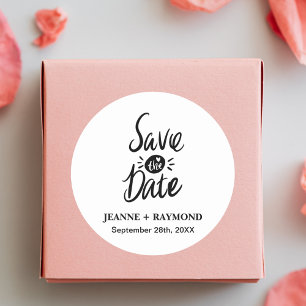 Sticker Rond Élégant et Stylé Faire-Part de Mariage Personnalis