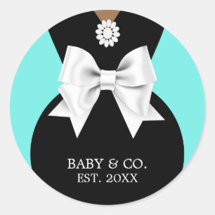 Sticker Rond Élégant Ethnique Aqua Baby & Co Cadeaux de Naissan
