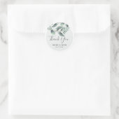 Sticker Rond Elégant Eucalyptus Aquarelle Floral Mariage (Sac)