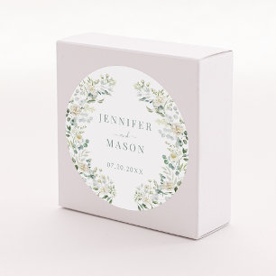 Sticker Rond Elégant Eucalyptus Floral Mariage marié