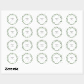 Sticker Rond Elégant Eucalyptus Mariage Enveloppe sceaux (Feuille)