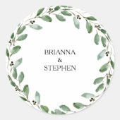 Sticker Rond Elégant Eucalyptus Mariage Enveloppe sceaux (Devant)