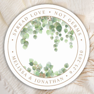 Sticker Rond Elégant Eucalyptus Verdure Étalé Amour Pas Germes
