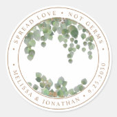 Sticker Rond Elégant Eucalyptus Verdure Étalé Amour Pas Germes (Devant)